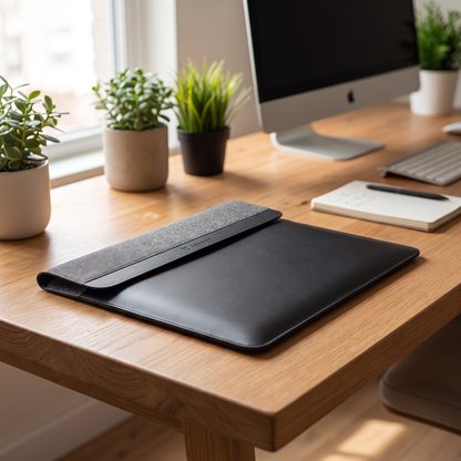 DeskDockPro | Laptop Sleeve mit wireless Charging und professionellem Design