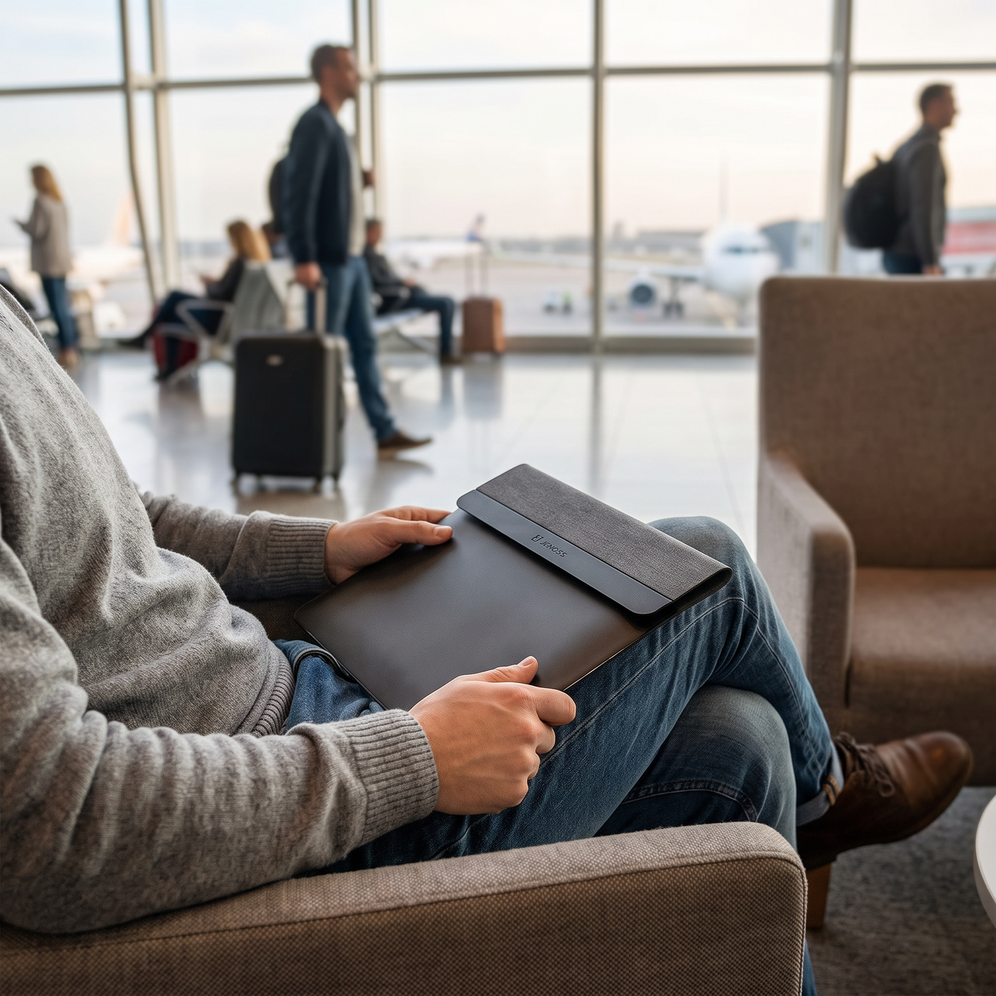 DeskDockPro | Laptop Sleeve mit wireless Charging und professionellem Design